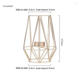 Kerzenhalter 11UA Moderner nordischer Stil, Schmiedeeisen, aushöhlen, geometrische Struktur, Teelicht