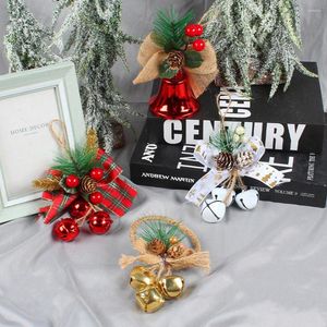 Dekorativa blommor DIY hängande kransklockor Festlig fest gynnar handgjorda jingelhänge dekorationer hantverk klocka krans till jul