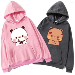 Hoodies masculinos BuBu Kissed Dudu Hoodie Panda Bear Moletom Casal Roupas Homens Kawaii Mulheres Tops Y2K Pulôver Quatro Estações Casual Streetwear