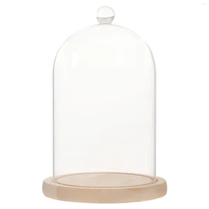 Storage Bottles Flower Craft Desktop Decor Cupcake Exquisite Adornment Dust-proof Glass Cover Dome Containers Clear Base