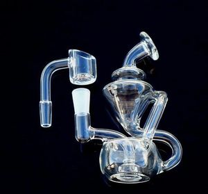 Küçük cam Bong Nargile Recycler Dab Petrol Kuleleri Sigara Boru Fıskiye Beher tabanı 10mm banger ile Su Bongs