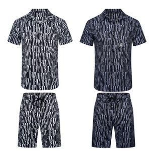 Coulisse Corta Abbottonatura Monopetto Stampa Camicia Hawaii Tuta Pantaloncini da spiaggia larghi Set Uomo Amiryes Due pezzi 3XL