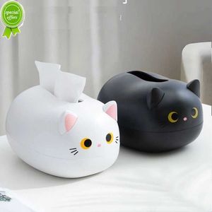 新しいかわいい猫ティッシュボックステーブルナプキンホルダー家庭用歯磨き紙ホルダーキッチンペーパータオルストレージボックスコンテナボートモーチョア