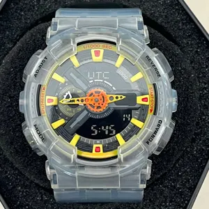 Orologio sportivo da uomo con quadrante doppio display da studente Orologio al quarzo militare impermeabile multifunzionale Orologio da ragazzo automatico con luce a LED Antiurto con set di custodia