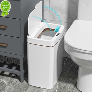 15/18L Smart Sensor Lixeira lata de banheiro lixo balde automático à prova d'água automática Caspa de resíduos estreitos para lixo de cozinha Bin Smart Home