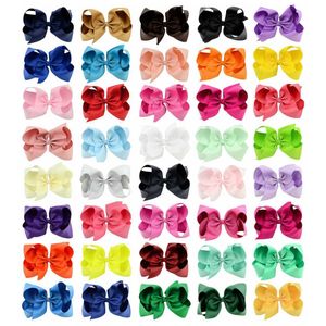 6 40 Inch Colors Fashion Baby Ribbon Bow Hairpin Clips Girls Large Bowknot Barrette Kids Hair Boutique Bows Children Hair Accessories KFJ125