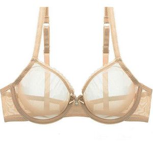 BRAS Women Hollow Bra See Through Sexy Gaze Mesh Transparent Ultra Thin Bras B C D E F 75 80 85 90 95 100 US EU UK DROP 230425