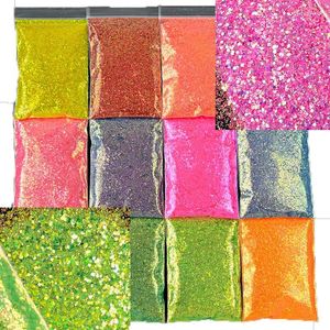 Glitter per unghie 1,8 Oz (50g) GLITTER iridescente/cosmetico olografico per feste, vacanze, grossi glitter, scaglie di paillettes