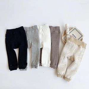 Pantaloni 2023 Autunno Inverno Infantile Ragazze A Vita Alta Pantaloni Render Bambino Peluche Ispessito Solido Pantaloni Nati Caldi Britches