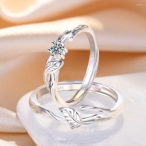 Wedding Rings 2023 Classic Branches And Leaf Adjustable Couple Copper Plated Platinum Overlap Lover Opening Finger Jewelry