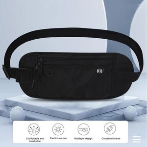 Açık Çantalar Fanny Pack Pouch Su geçirmez cep telefonu kasa bel çantası İki katmanlı fermuar bilet pasaport depolama güvenlik cüzdanı