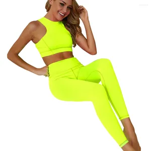 Roupas de yoga mulheres fluorescentes ginásio treino sólido camiseta legging correndo roupas de treino jogging volta zíper conjunto de fitness esportes