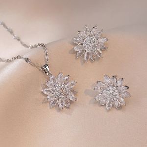 Perlenketten, luxuriöse weiße Zirkon-Bolzenohrringe und Anhänger, Edelstahlketten für Frauen, Brautschmuck-Sets, Geschenk 231124