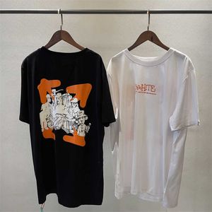 Projektantka moda Tees Tshirts OW 23ss Summer Offs Wilard Comic Graffiti Drukuj strzała bawełniany biały pullover krótkie t-shirt mężczyzn na sprzedaż kobiety na sprzedaż