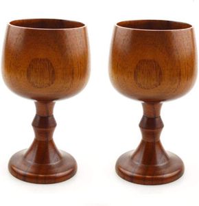 Vintage Wooden Goblet Drinking Cup Water Cup Communion Chalice Cup Kitchen Accessories Gift for Beverage Champagne Brown