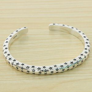 S925 Sterling Silver Armband Bangle Pentagram Star Lovers Fashion Classic Online Celebrity Temperament Creative Personality Simple Jewelry