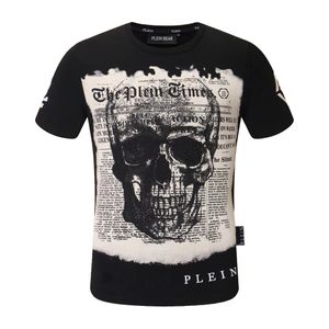 Plein urso camiseta masculina designer tshirts Round Round Rhinestone PP Skulls Men T-shirt Round Neck Ss Ss Skull e Plein com cristais Camiseta Hip Hop Top Tees 161291