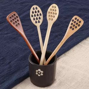 Wooden Honey Coffee Spoon Long Mixing Bee Tools Stirrer Muddler Stirring Stick Dipper Wood Carving Spoons FY5585