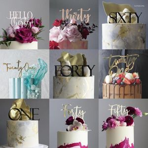 Festliche Lieferungen Kuchen dekorieren Acryl Hello Thirty Twenty One Happy Birthday Topper für dekorative Schilder Cupcakes