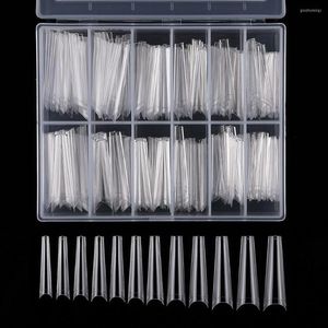 False Nails 240pcs/Box XXL Extra Long Coffin Nail Tips Half Cover Clear Natural Fake Press On Acrylic Salon Supplies