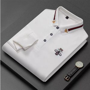 Designer Men's Polos Luxury New Long-sleeved Shirt Fashion bee Embroidery Shirts Casual Bottom Polo T-Shirt