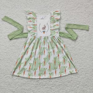 Girl Dresses Wholesale Spring Baby Easter Clothing Kid Short Sleeves Dress Children Carrots Toddler Clothes