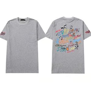 夏のファッションメンズデザイナーTシャツクロスピンクコットンラーズラバーズショートスリーブTシャツメンズグリーンレターグラフィティ印刷スポーツカジュアルボトムドシャツの女性ティー