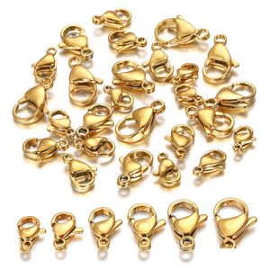 Clasps Hooks Stainless Steel Gold Color Lobster Clasp Jump Rings For Bracelet Necklace Chains Jewelry Findings Making Drop Deliver Dhwzk