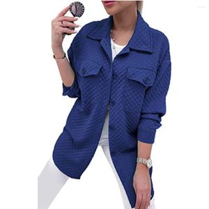 Women's Jackets 2023 Autumn Long Sleeve Jacket Button Collar Casual Top Warm Winter Women's