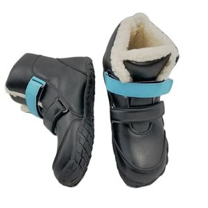 Botas zzfaber crianças sapatos crianças descalços inverno macio couro de pelúcia botas de neve para meninas meninos crianças flexível quente ao ar livre 231124