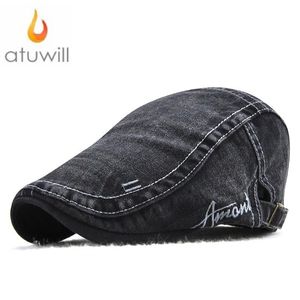 Basker atuwill denim unisex casual hatt platt mössor för män toppiga blindare kvinnor boina hombre feminina boinas para homens