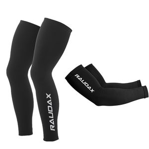 Arm Leg Warmers 2023 Summer Team Raudax Black UV Tection Cycling Warmer Breatble Bicycle Running Racing MTB Bike Sleeve 230425