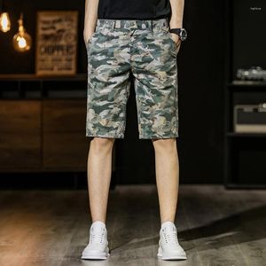 Herrspårar Elmsk Young Summer Fashion Print Beach Pants Bomull Lossa stor rak skörd med hög midja shorts