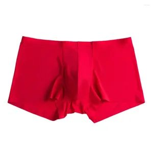 Underbyxor sömlösa män boxare mjuka cueca underkläder maskulina spandex 3d crotch boxer nylon man shorts glider 00806