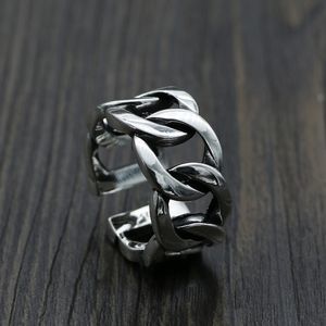 S925 Sterling Silver Ring Couple Fashion Classic Fried Dough Twists Net Red Temperament Creative Personality Simple Jewelry