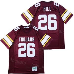 Futbol 26 Tyreek Hill Lisesi Jersey Paradise Valley Truva atları Tekdüzen Retro Purple Team Moive College Spor Hayranları İçin Nefes Alabası Nakışları Üniversite İyi