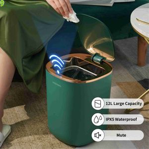 Intelligenter Sensor-Mülleimer Badezimmer Automatischer Mülleimer 12L Luxus-Induktions-Papierkorb Für Küchen-WC-Reinigungsbehälter