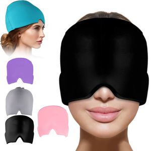 Head Massager Form Fitting Gel Ice ache Migraine Relief Hat Cold Compress Therapy Cap Wrap Pack Mask For Tension Sinus Stress 230425