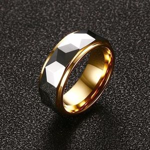 Solitaire Ring Tungstênio Carbide S Multifaceted Prism for Men Wedding Band 8mm Comfort Fit 230425