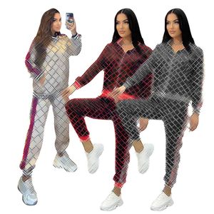 Women Sweters sportowe dresy joggery dwupoziomowe Kurtki Kurtki spodnie sznurki zamek błyskawicy i spodni spodni swobodne zestawy Swatershirtshirts