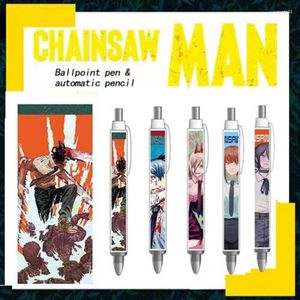 Chainsaw Man Mechanical Pencil 0.5mm Anime Cartoon Characters Ballpoint Pen Denji Makima Aki Hayakawa Power Pochita Kid Gift