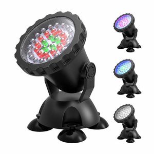 Belysningar 12V Submersible LEDS Spotlight for Garden Pond Pool Fish Tank RGB Aquarium LED Light med fjärrkontroll Auto Color Change