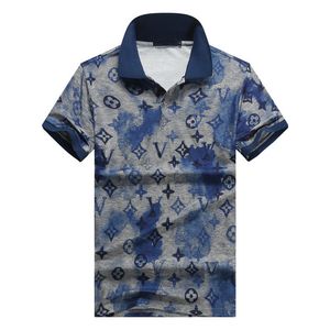 3 Moda para hombre Camisa polo de alta calidad de lujo Burrerys hombres Camiseta de manga corta Mezcla de algodón Cuadros geométricos Verano Polos Cuello Camisa informal de negocios M-3XL # 04
