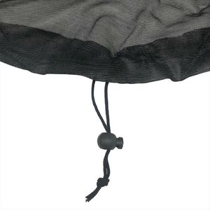 Watering Equipments 2pcs Mesh Cover 83cm Diameter Polyester Black Rain Barrel Net Cord Water Protection Lid