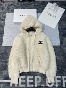 Autumnwinter New Milk Hooded Zipper Cardigan With Embroidery On The Chest And Age Reducing Girl Style