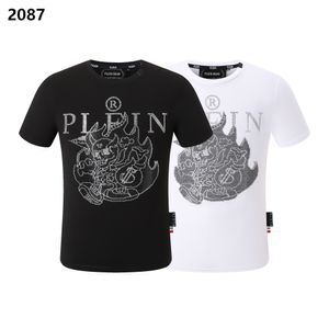 PLEIN BEAR T SHIRT Mens Designer Tshirts Brand Clothing Rhinestone PP Skulls Men T-SHIRT ROUND NECK SS SKULL Hip Hop Tshirt Top Tees 161261