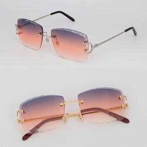 Sonnenbrille Factory Outlet Verkauf Frauen Mann C Dekoration Drahtrahmen Sonnenbrille für Frauen Randlose Männer Brille im Freien verspiegelt Sommer