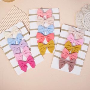 Haarschmuck 5 Teile/satz Baumwolle Kinder Bögen Stirnband Für Baby Mädchen Nylon Elastische Haarband Geboren Toddle Kopfbedeckung Geschenk Großhandel