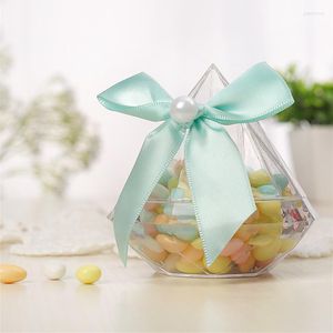 Gift Wrap Diamond Shape Candy Box Transparent Plastic Creative Chocolate Petals Container For Wedding Birthday Party Durable