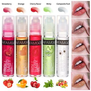 Transparent Lip Gloss Beaded Lip Oil Liquid Lip Balm Fruit Moisturizing Mineral Oil Relieve Dry Lip Care Fruit Lip Gloss Makeup